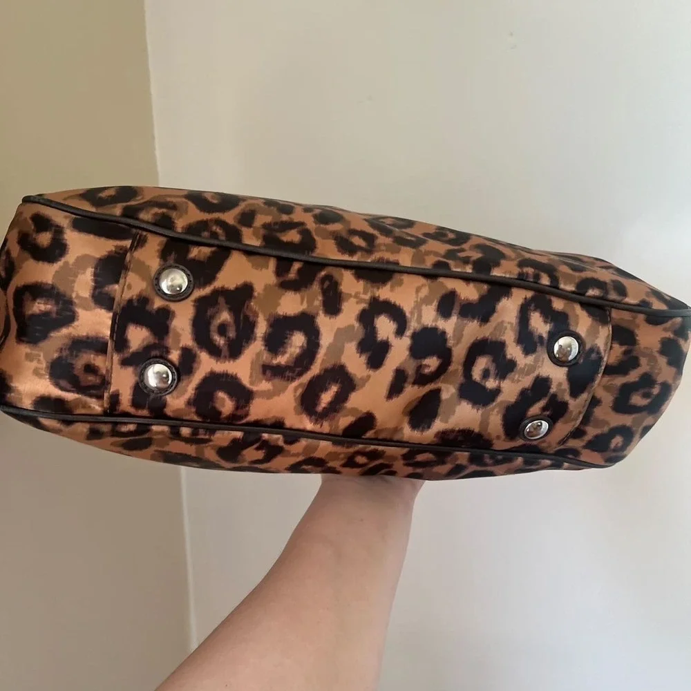 Coach Madison Ocelot Leopard Print Baby Bag Tote Brown Leather 21306